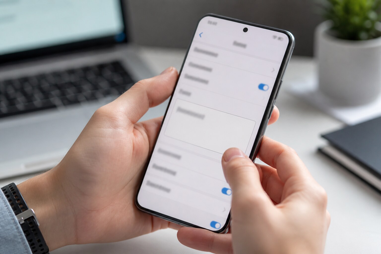 Email signature is configured on a smartphone